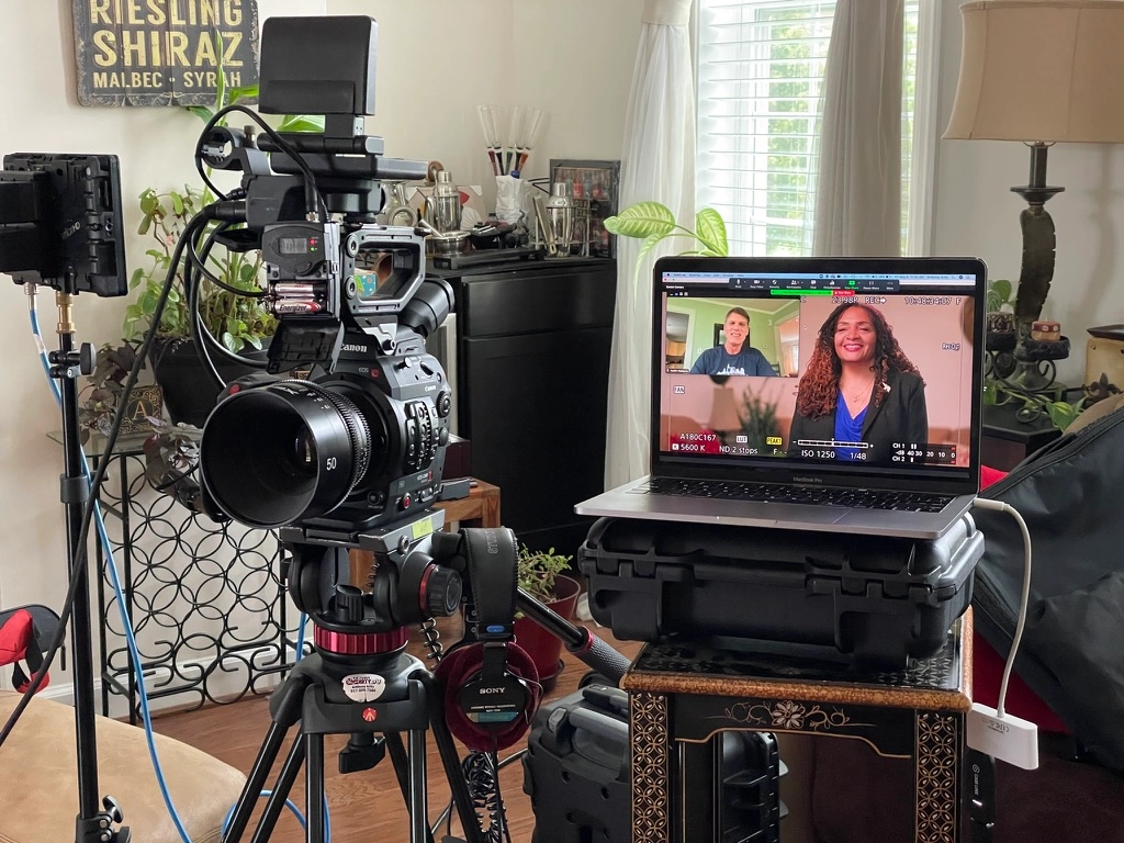 Remote interview setup for Soledad O'Brien Productions